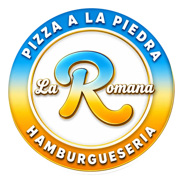 Logo de La Romana: pizza a la piedra y hamburguesería